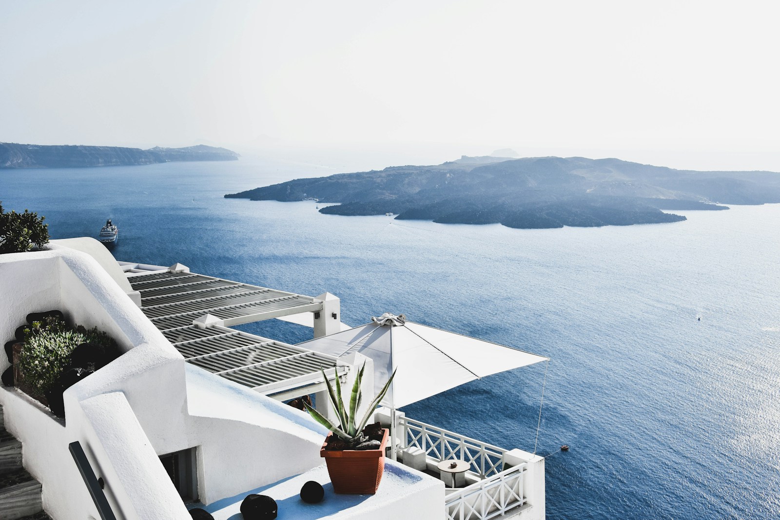 Coastal buildings overlooking the sea